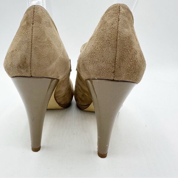 Franco Sarto Nalia Caramel Suede T Strap May-Jane w/Patent Heel and Platform 9 - Picture 6 of 13